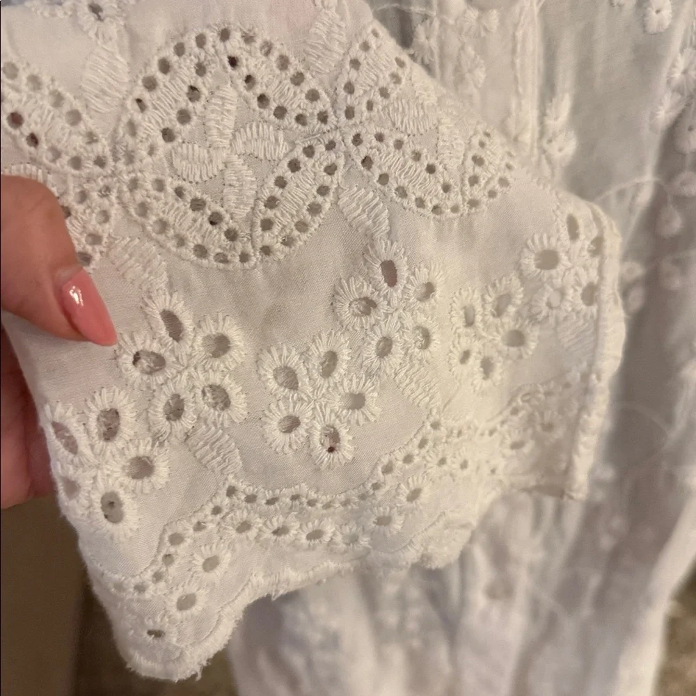 Melissa Odabash White Long Sleeve Dress m - Picture 6 of 7